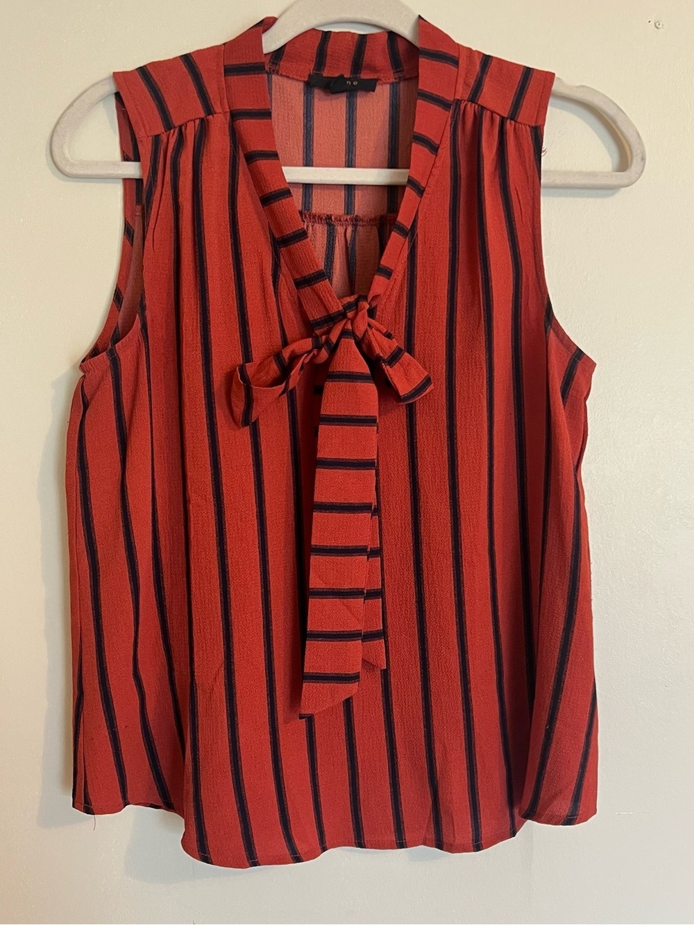 mine Burnt Orange & Black Striped Tie-Front Sleeveless Camisole